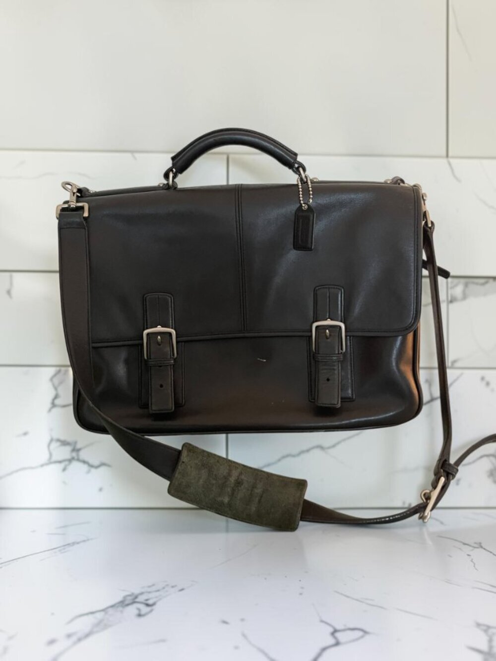 Vintage 2006 Coach Thompson 6455 Black Leather Executive Briefcase Messenger Bag - Picture 11 of 11
